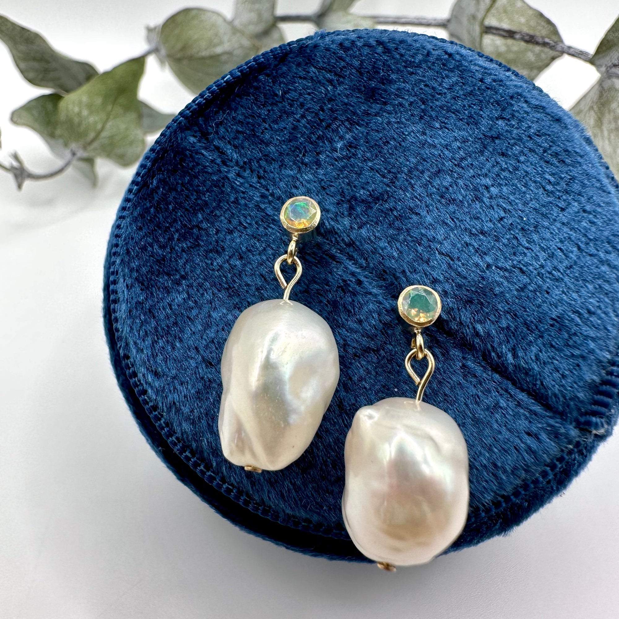 Beloved, XL Pearl & Birthstone Earrings