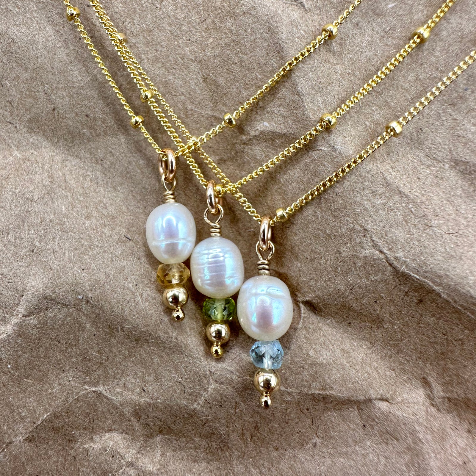 Beloved, Pearl & Birthstone Necklace