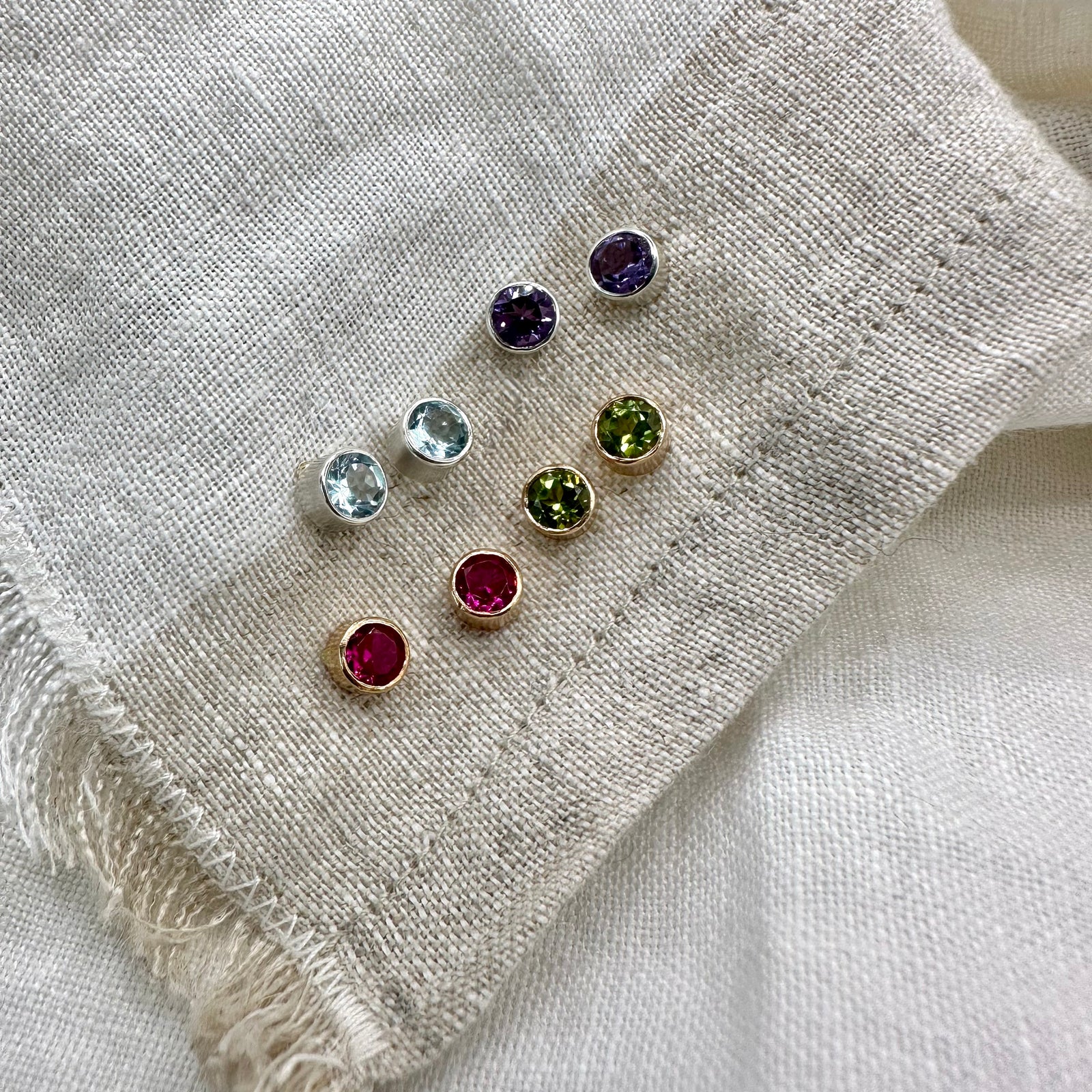 Daily, Birthstone Bezel Studs