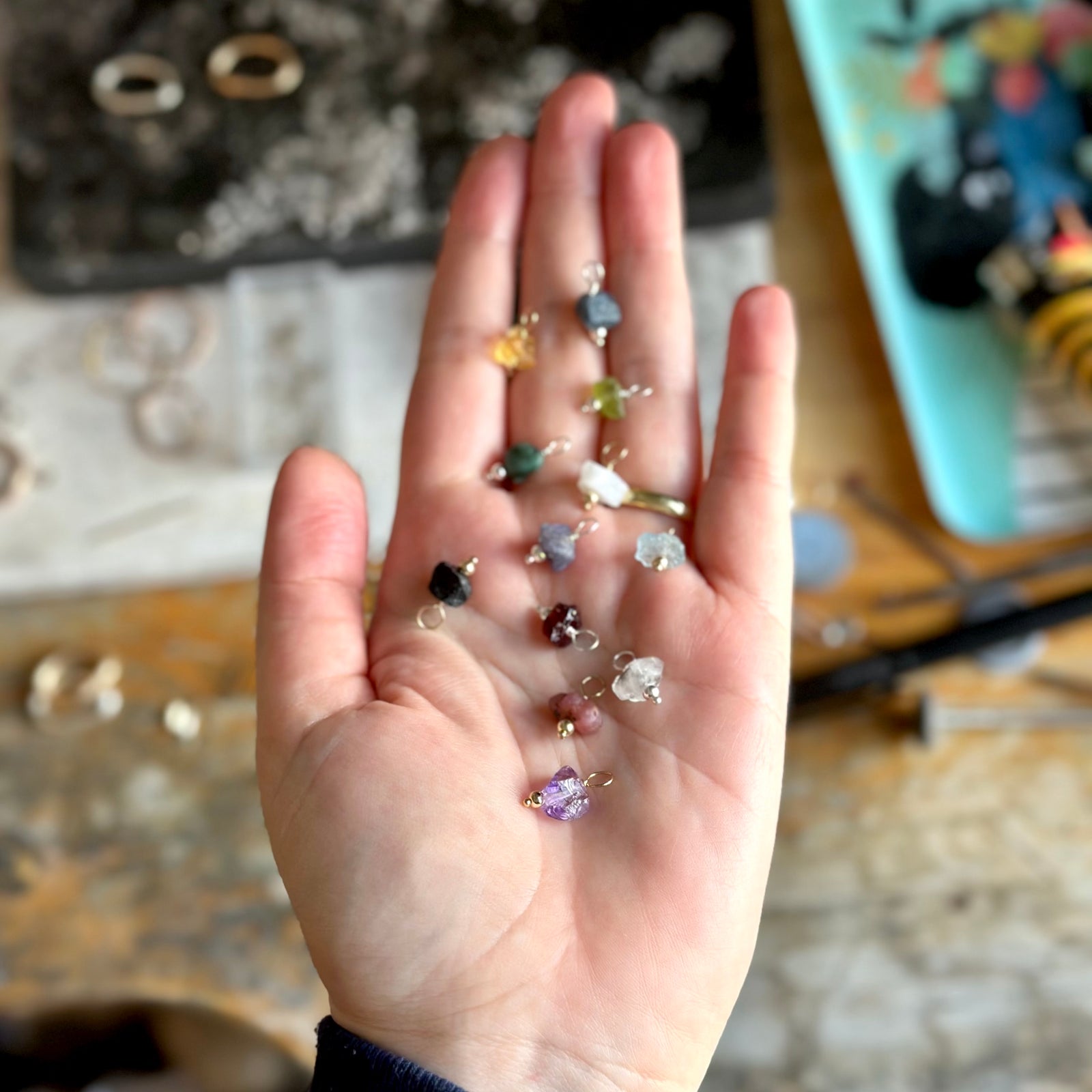 Vibrant, Raw Gem Charm