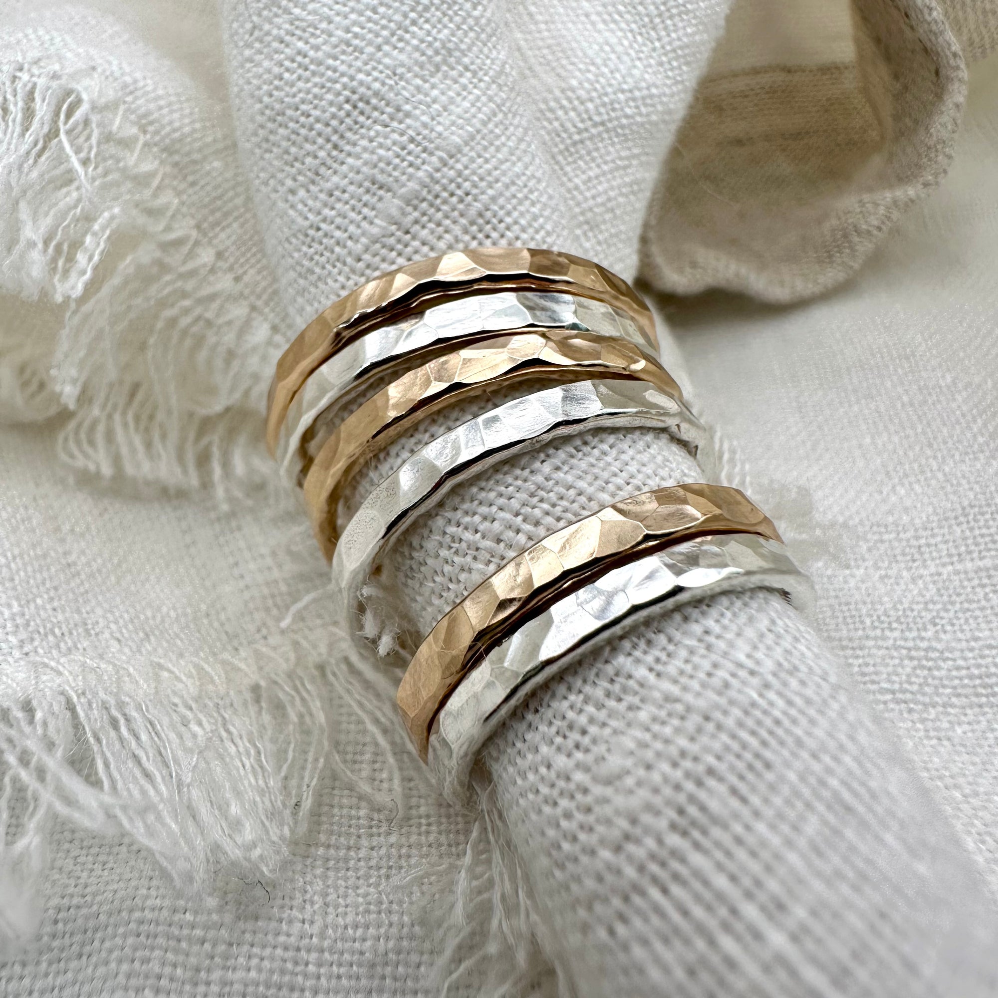 Hammered Band Open Fire Jewellery