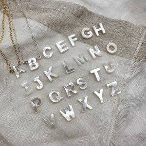 Mother of Pearl, Letter Necklace