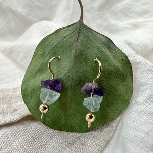 Raw Gem Earrings, One of a Kind