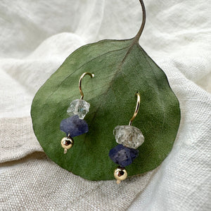 Raw Gem Earrings, One of a Kind
