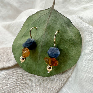 Raw Gem Earrings, One of a Kind