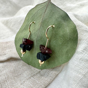 Raw Gem Earrings, One of a Kind