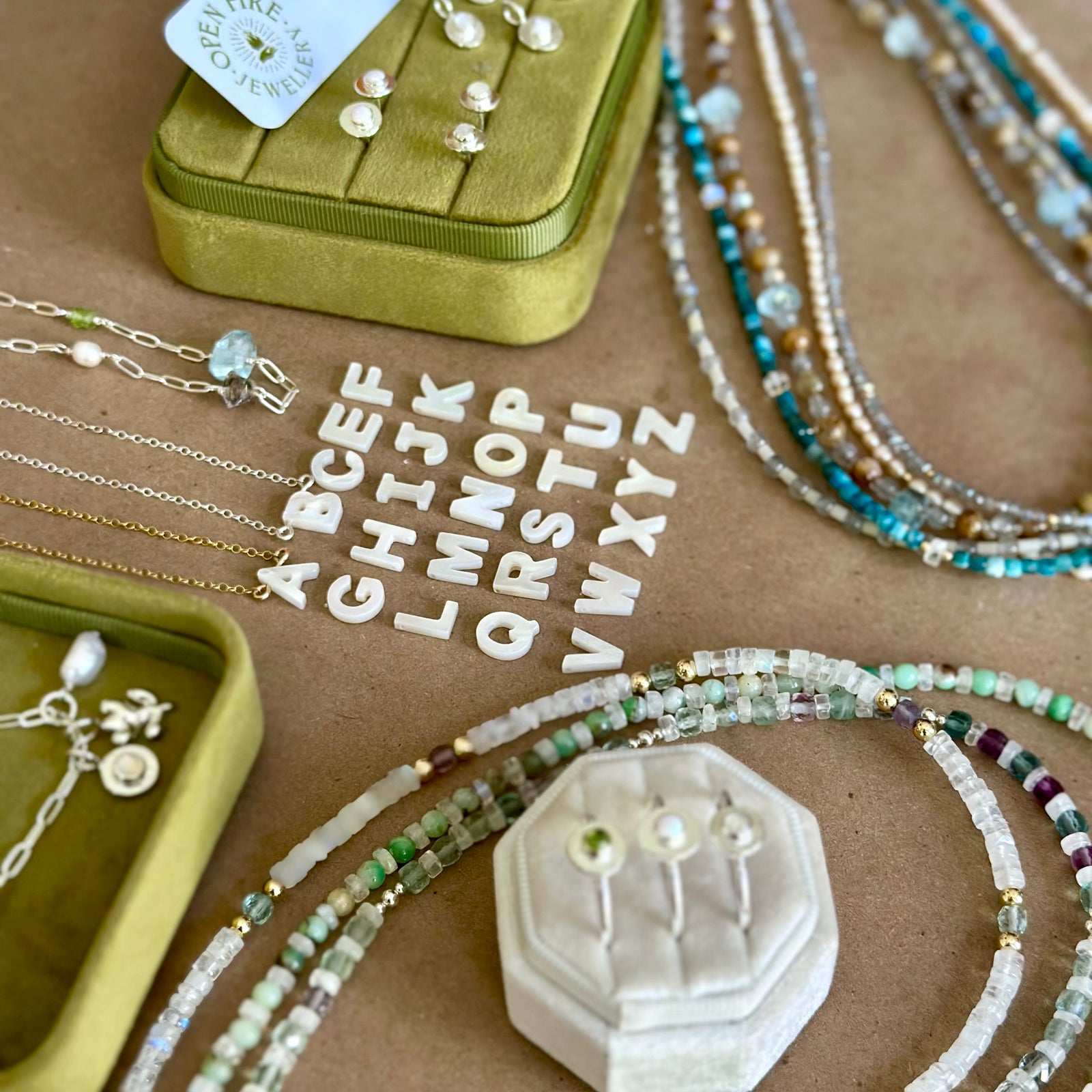 Mother of Pearl, Letter Necklace