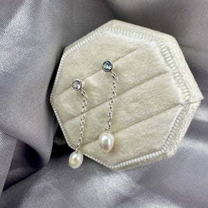 Dancing Pearl, Birthstone Earrings