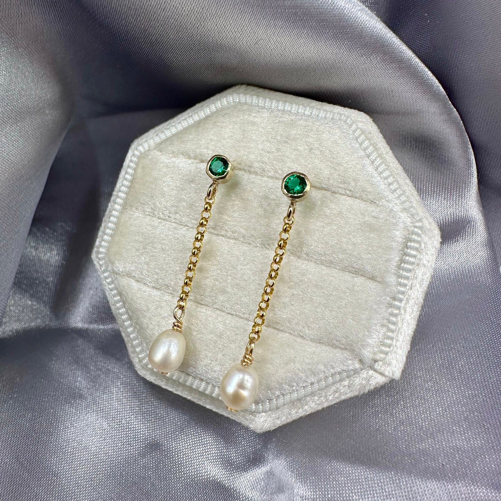 Dancing Pearl, Birthstone Earrings