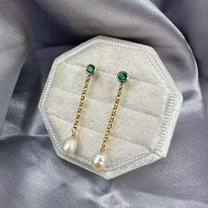 Dancing Pearl, Birthstone Earrings