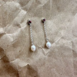 Dancing Pearl, Birthstone Earrings