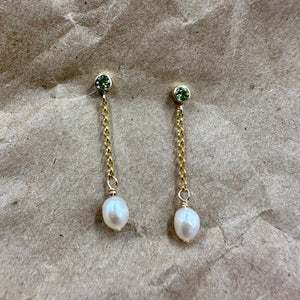 Dancing Pearl, Birthstone Earrings