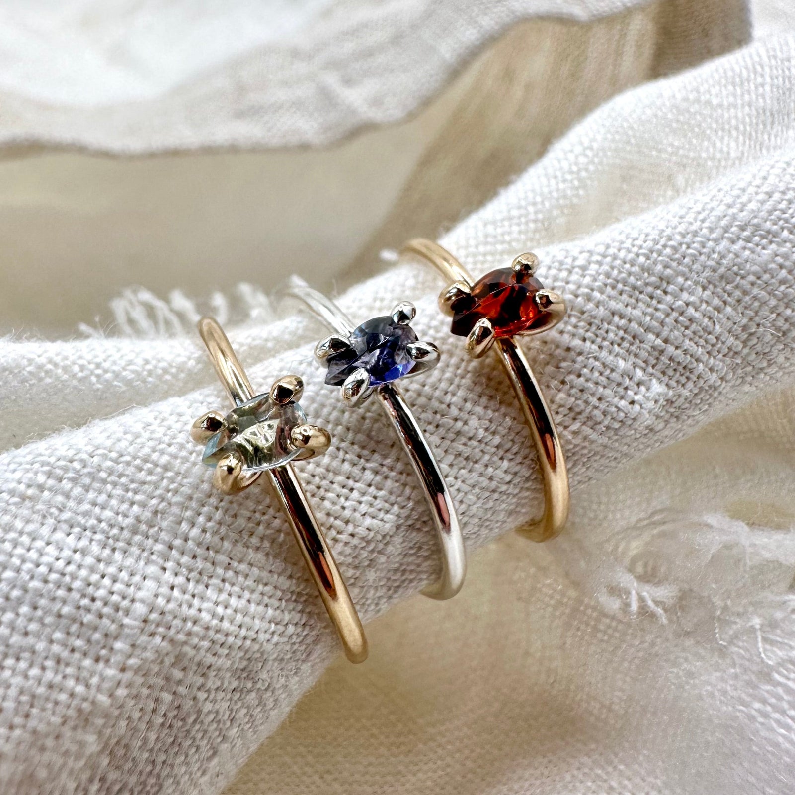 Sm. Teardrop Gem Rings