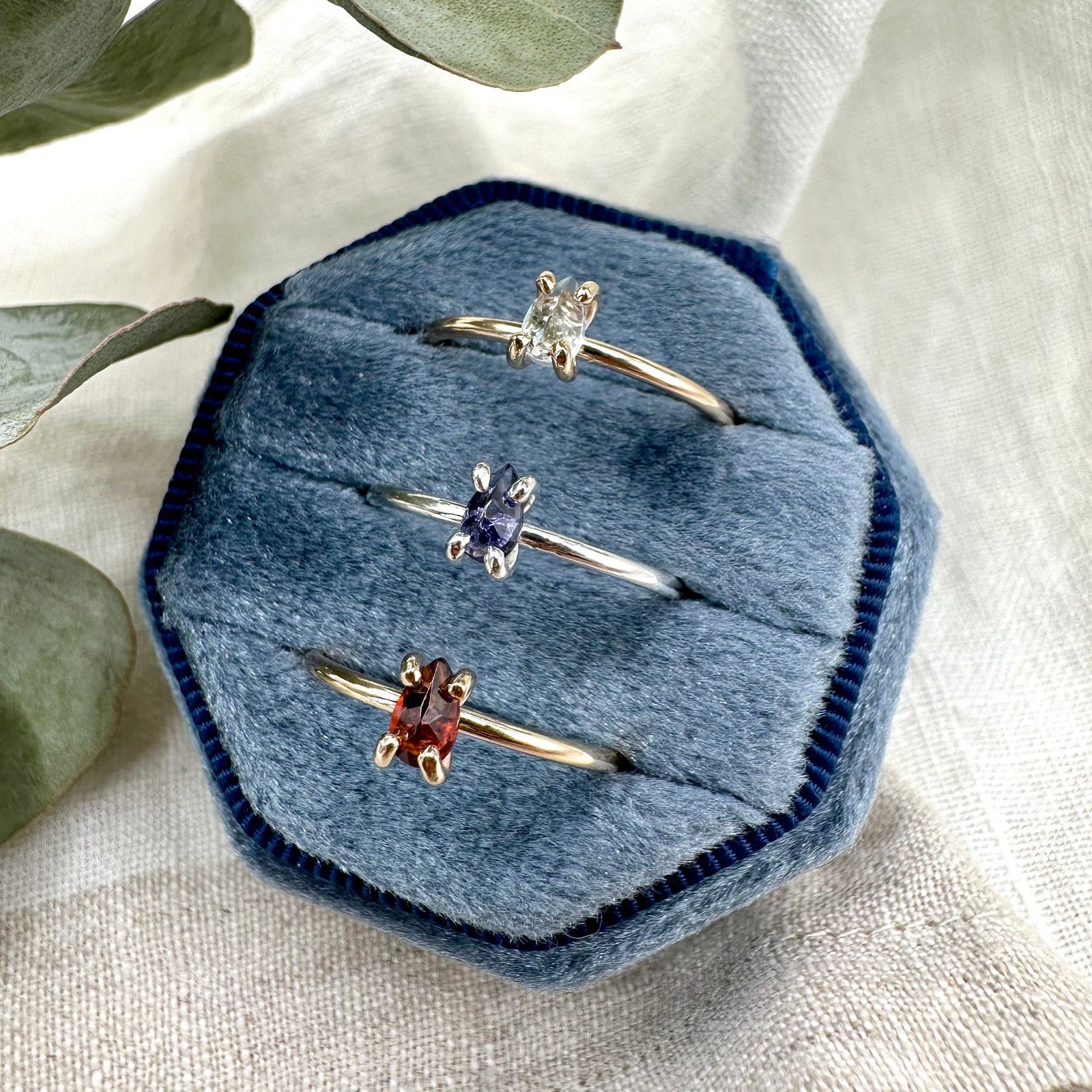 Sm. Teardrop Gem Rings