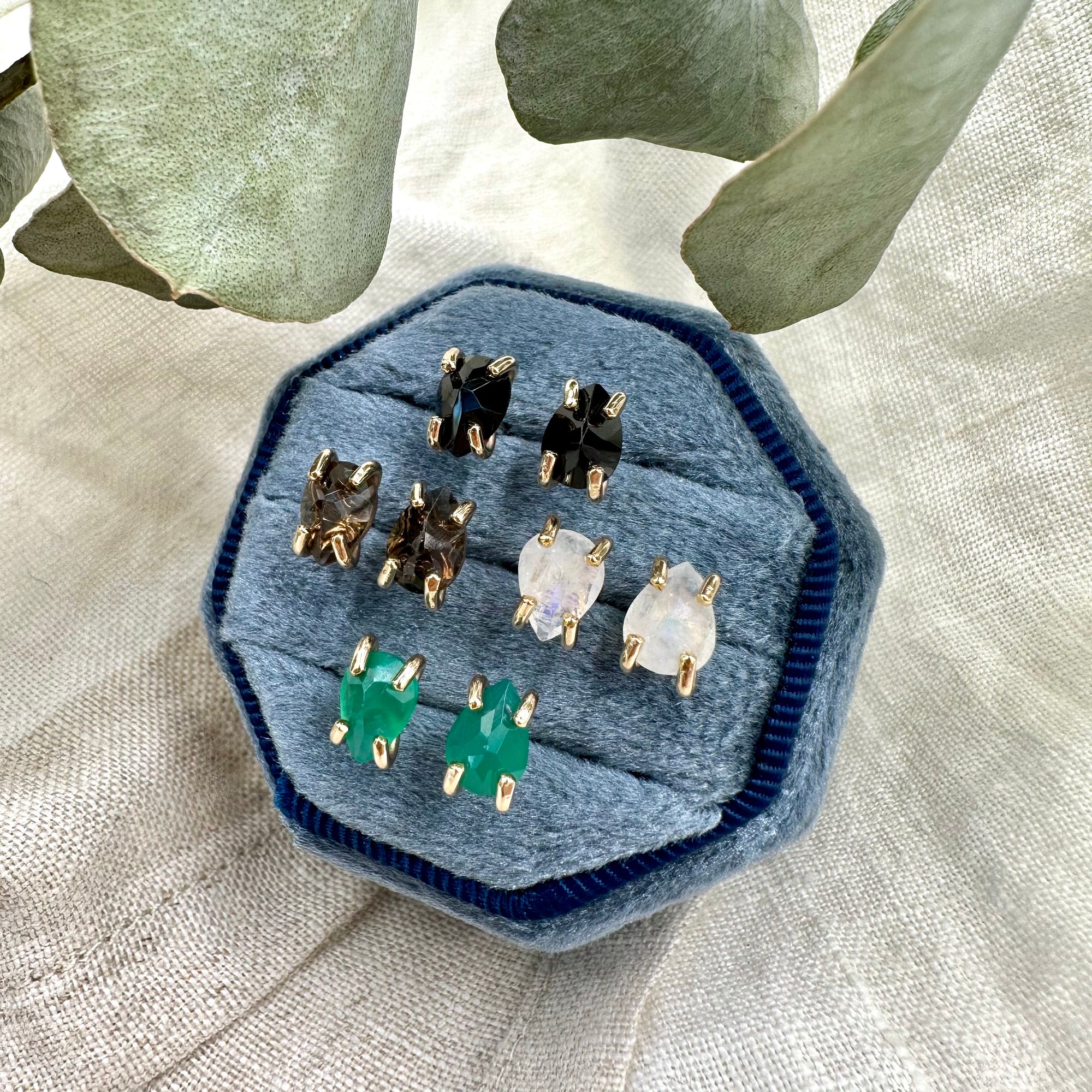 Tear-drop Gem Studs