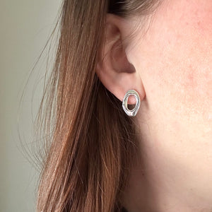 Organic Oval, Silver Studs