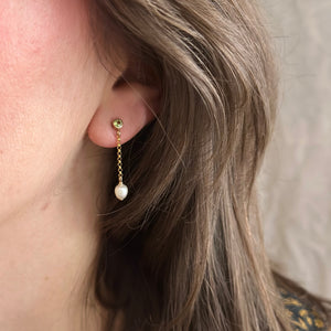 Dancing Pearl, Birthstone Earrings