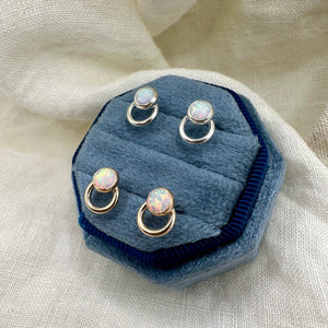 Crescent Gem Studs