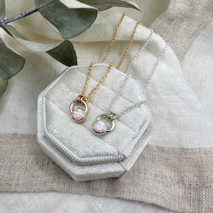 Crescent Gem Necklace