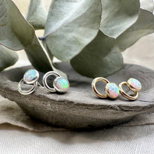 Crescent Gem Studs