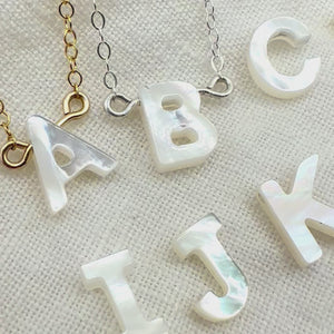 Mother of Pearl, Letter Necklace