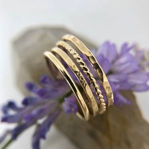 Minimalist Stackers, 14K Goldfill