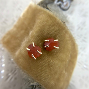 Raw Carnelian Studs