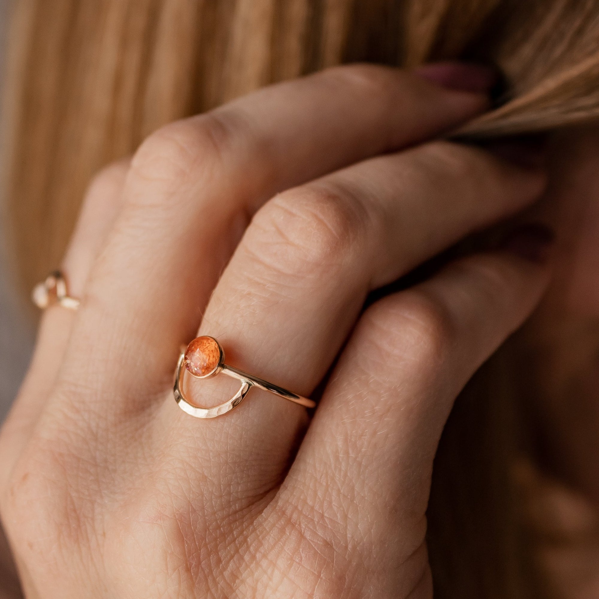 Crescent Gem Rings