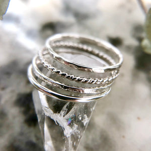 Minimalist Stackers, Sterling Silver