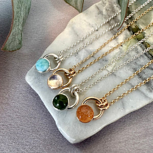 Crescent Gem Necklace