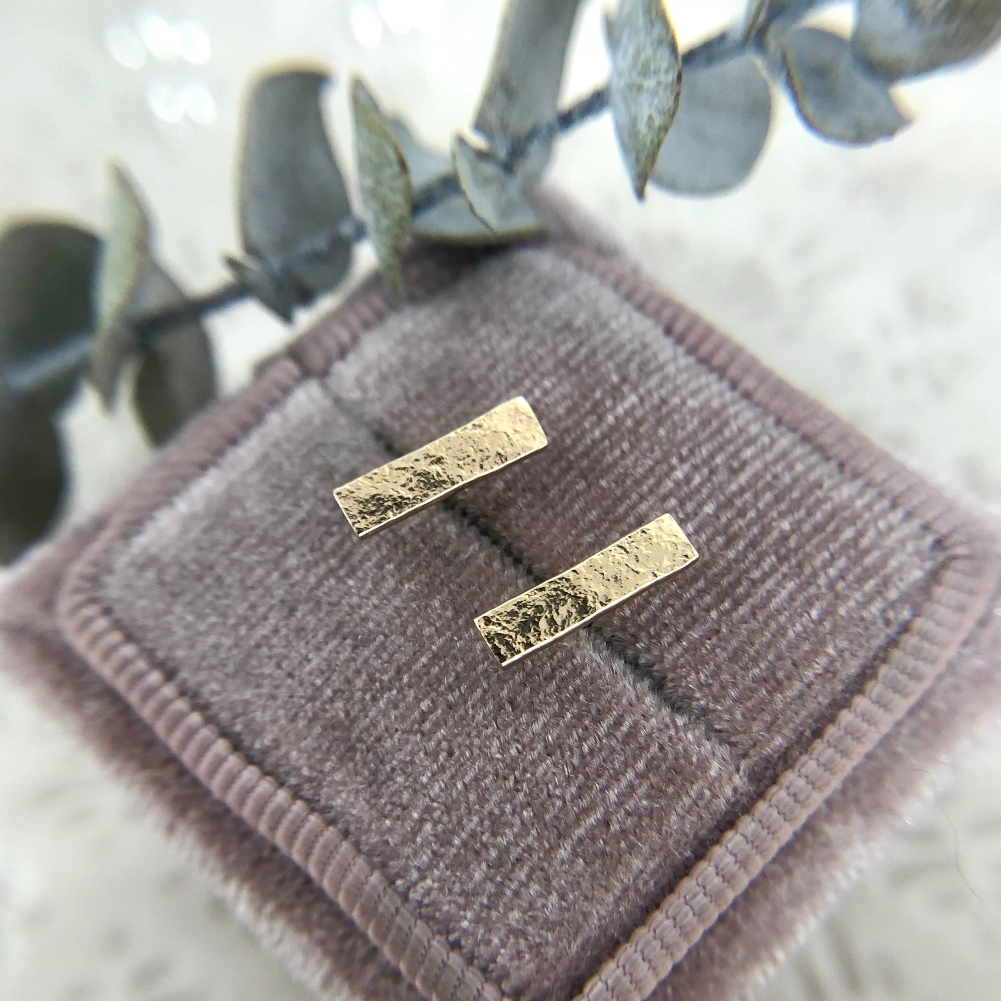 Bar Studs, 14K Gold