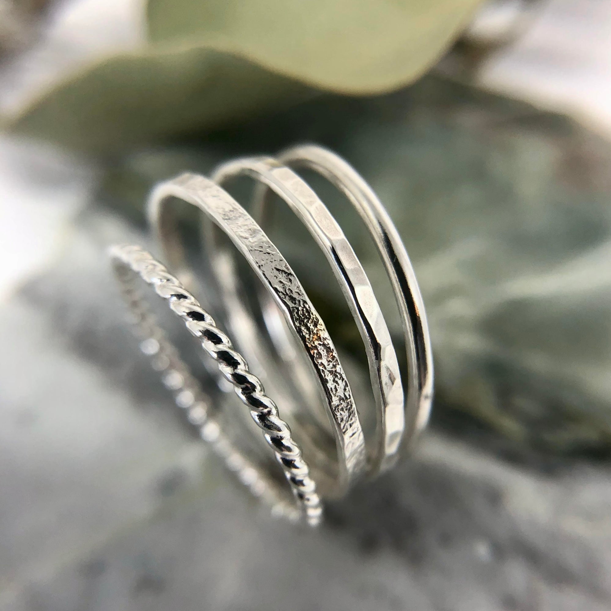 Minimalist Stackers, Sterling Silver